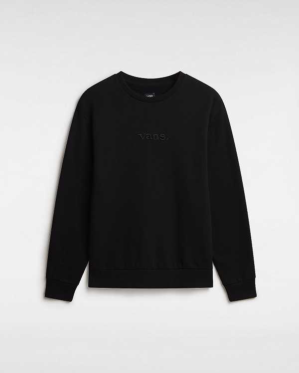 Black Vans Essential Relaxed Crew Men Sweatshirt | VN7964583