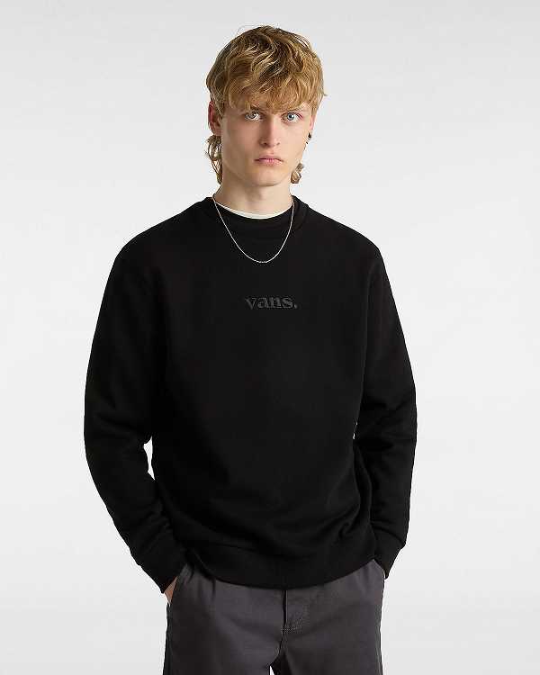 Black Vans Essential Relaxed Crew Women Sweatshirt | VN7231568