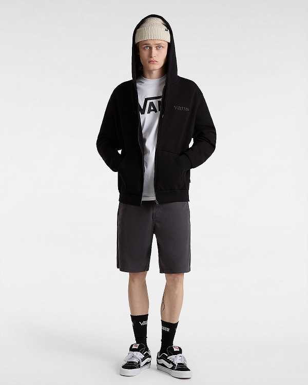 Black Vans Essential Relaxed Men Hoodie | VN1703469