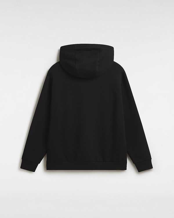 Black Vans Essential Relaxed Men Hoodie | VN4125376