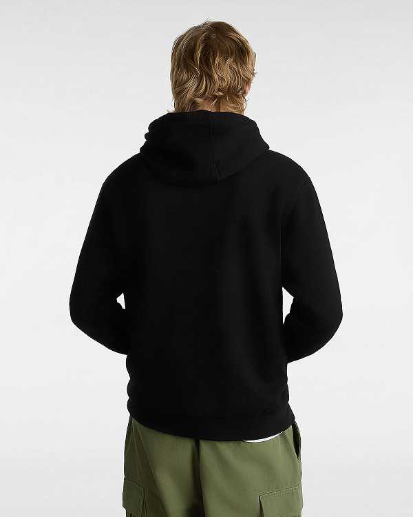 Black Vans Essential Relaxed Men Hoodie | VN4125376