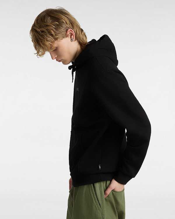 Black Vans Essential Relaxed Men Hoodie | VN4125376