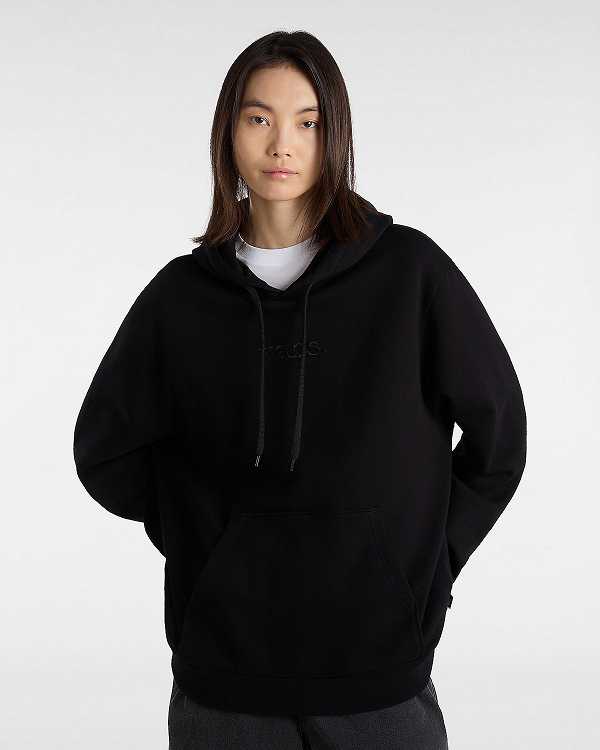 Black Vans Essential Relaxed Men Hoodie | VN4125376