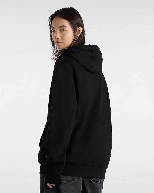 Black Vans Essential Relaxed Men Hoodie | VN4125376