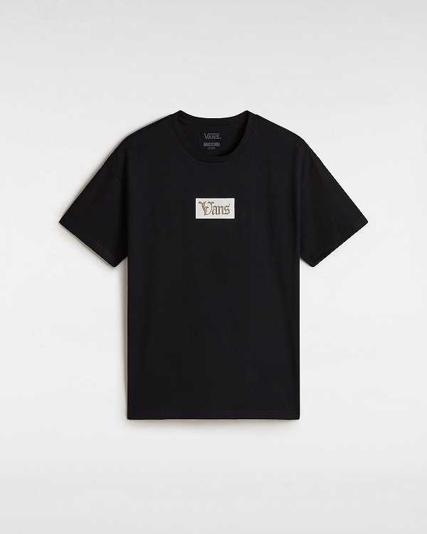 Black Vans Garden Oversized Women T Shirts | VN1635072