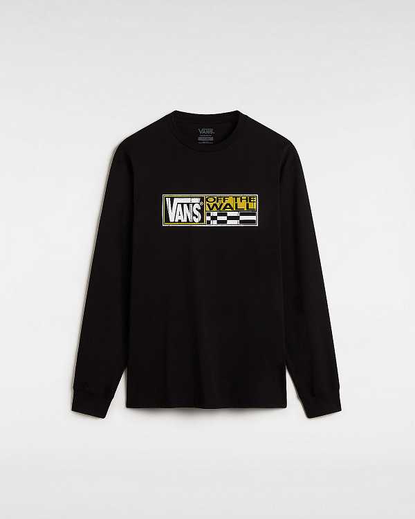 Black Vans Hi Stretch Long Sleeve Men T Shirts | VN9483105