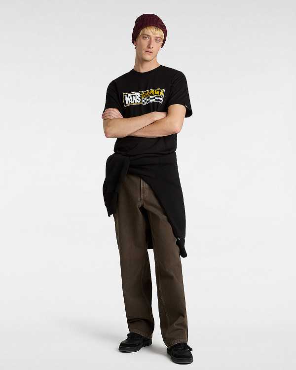 Black Vans Hi Stretch Men T Shirts | VN0813652