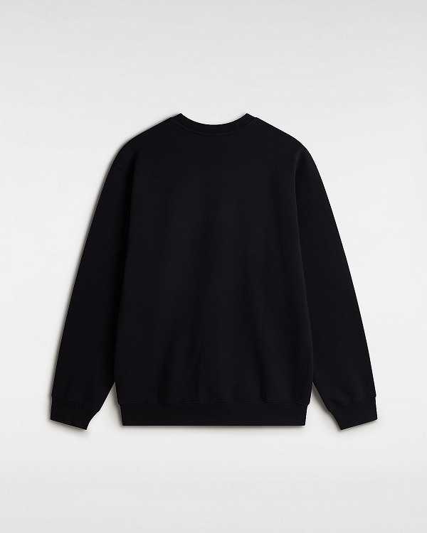 Black Vans Left Chest Embroidered Logo Men Sweatshirt | VN3986254