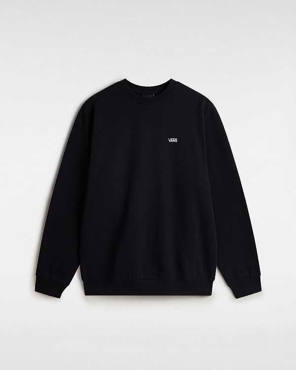 Black Vans Left Chest Embroidered Logo Men Sweatshirt | VN3986254