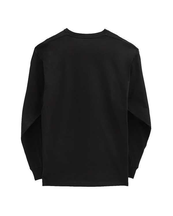 Black Vans Left Chest Hit Long Sleeve Men T Shirts | VN1658402