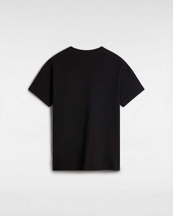 Black Vans Left Chest Logo Men T Shirts | VN5163409