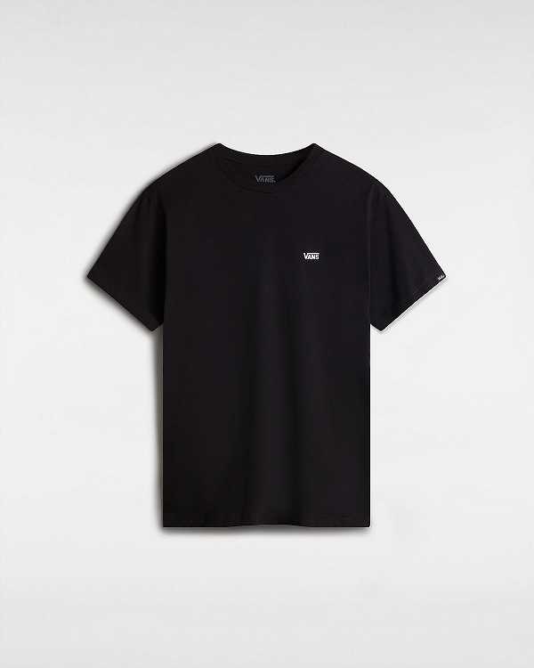 Black Vans Left Chest Logo Men T Shirts | VN5163409