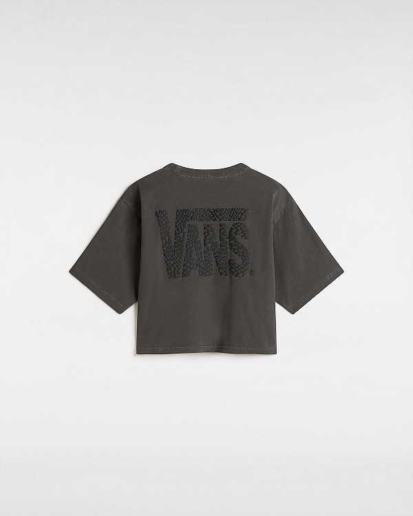 Black Vans MTE Trail Boxy Women T Shirts | VN9308645