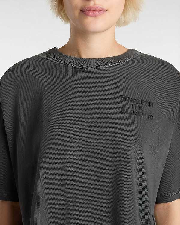 Black Vans MTE Trail Boxy Women T Shirts | VN9308645