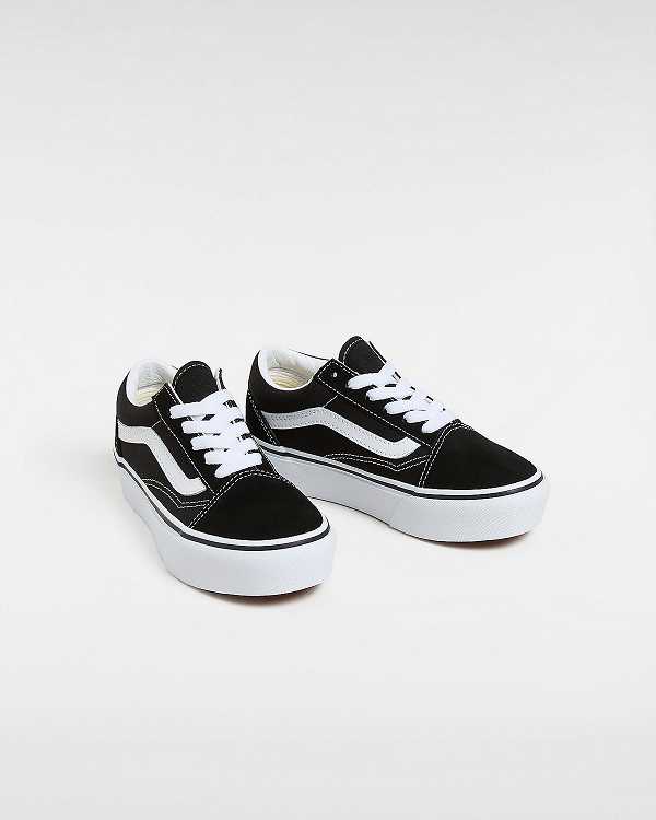 Black Vans Old Skool (4-8 Years) Kids' Platform Shoes | VN7510243