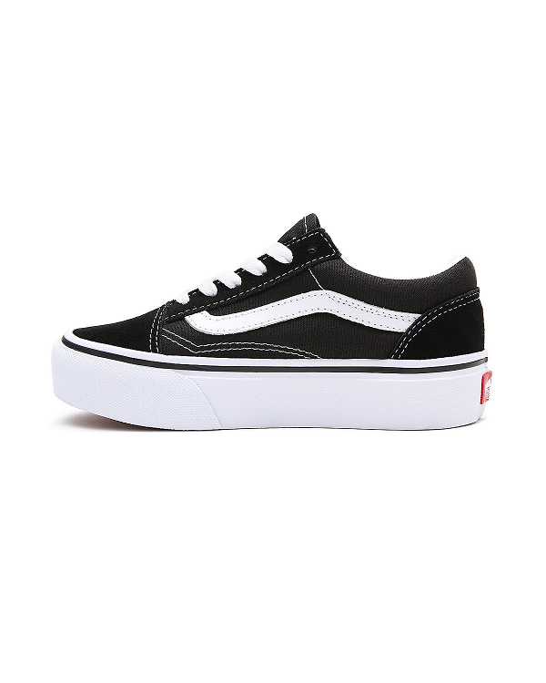 Black Vans Old Skool (4-8 Years) Kids' Platform Shoes | VN7510243