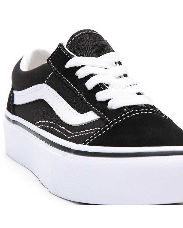 Black Vans Old Skool (4-8 Years) Kids' Platform Shoes | VN7510243