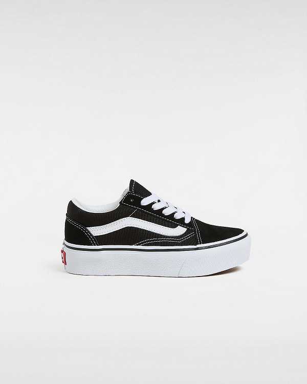 Black Vans Old Skool (4-8 Years) Kids\' Platform Shoes | VN7510243