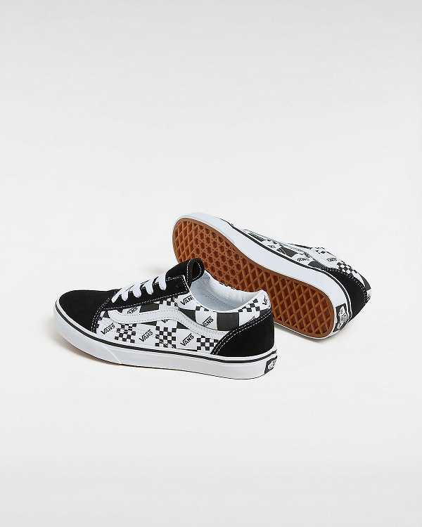 Black Vans Old Skool (8-14 Years) Kids' Sneakers | VN2107845