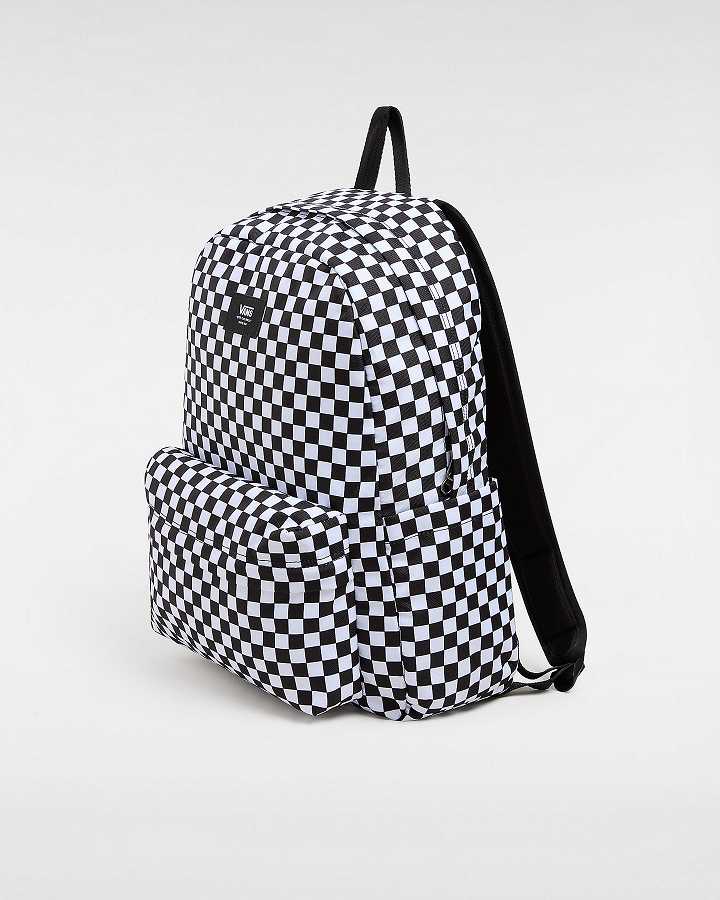 Black Vans Old Skool Check Unisex Backpacks | VN5980261