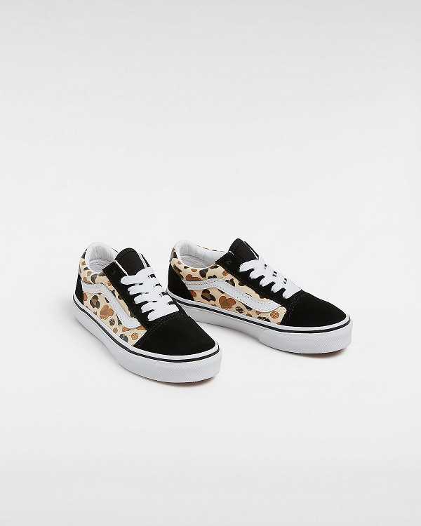 Black Vans Old Skool Glitter (4-8 Years) Kids' Sneakers | VN6957842