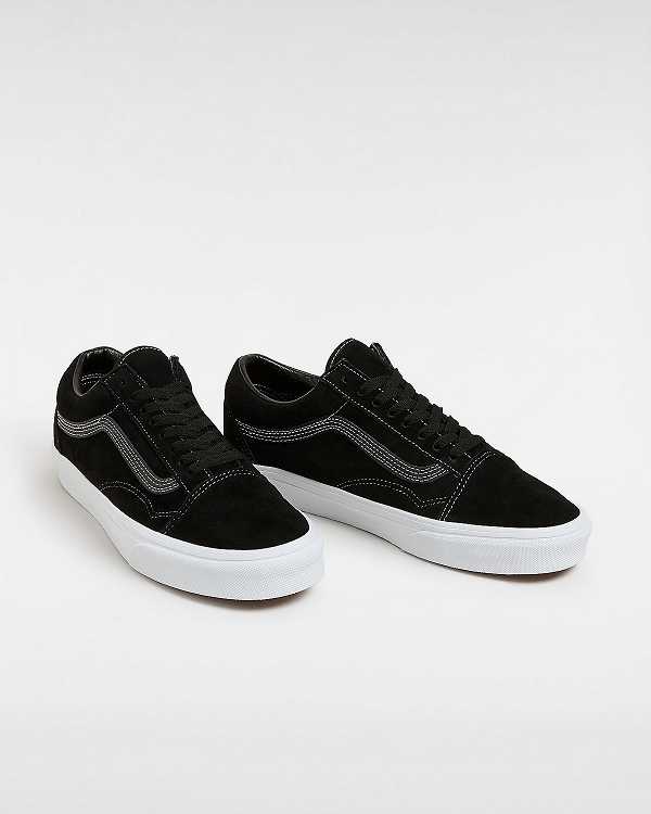 Black Vans Old Skool Pig Suede Men Sneakers | VN3275906