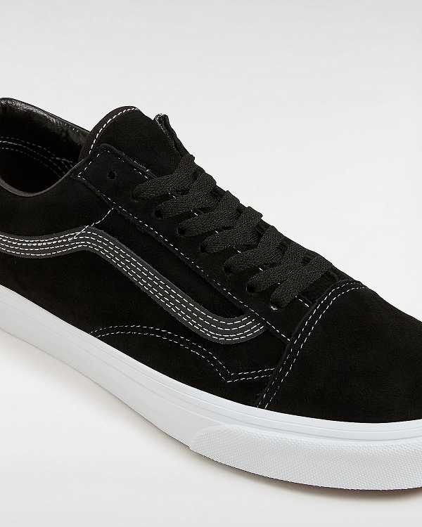 Black Vans Old Skool Pig Suede Men Sneakers | VN3275906