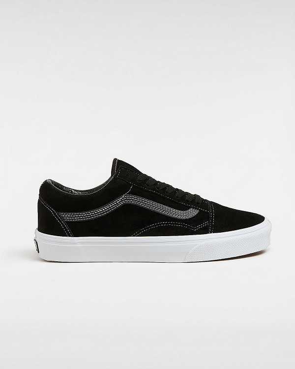 Black Vans Old Skool Pig Suede Men Sneakers | VN3275906