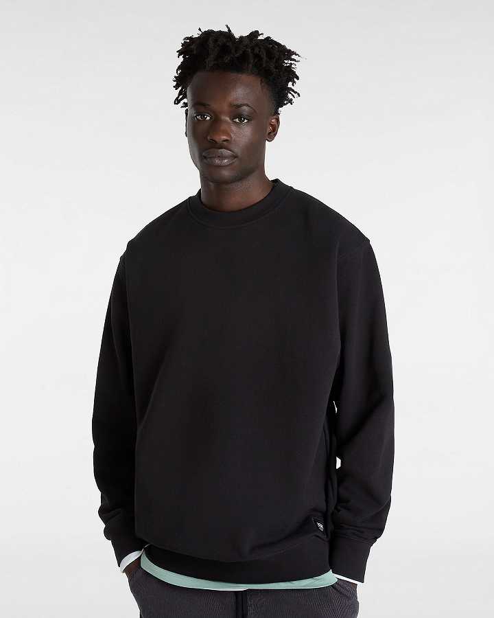 Black Vans Original Standards Loose Crew Men Sweatshirt | VN8034769