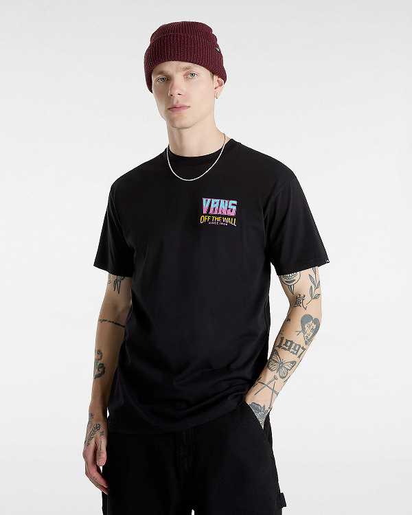 Black Vans Palm Cheers Classic Men T Shirts | VN7243908