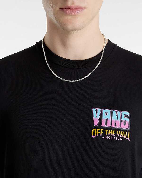 Black Vans Palm Cheers Classic Men T Shirts | VN7243908