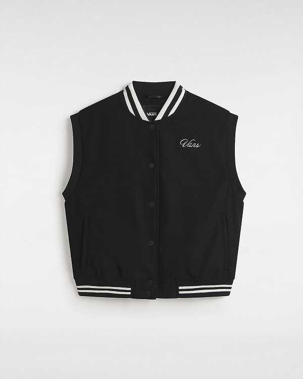 Black Vans Piper Stadium Women Vest | VN5280479