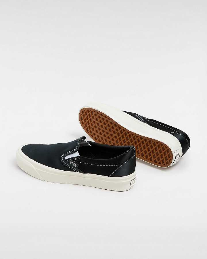 Black Vans Premium 98 Satin Women Slip On Shoes | VN9082654