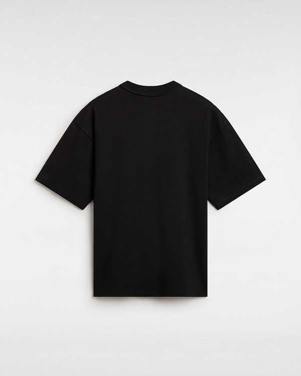 Black Vans Premium Broadway Short Sleeve Men T Shirts | VN8634751