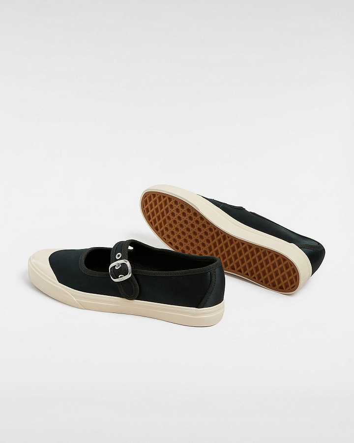 Black Vans Premium Lo Pro Satin Women Mary Janes | VN9125673