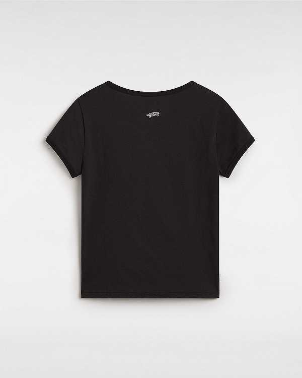 Black Vans Premium Short Sleeve Baby Women T Shirts | VN2190376