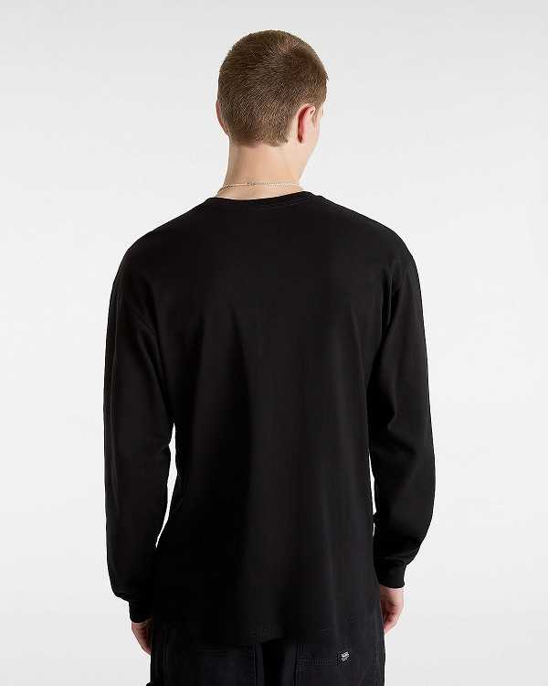 Black Vans Property Of Long Sleeve Men T Shirts | VN8695074