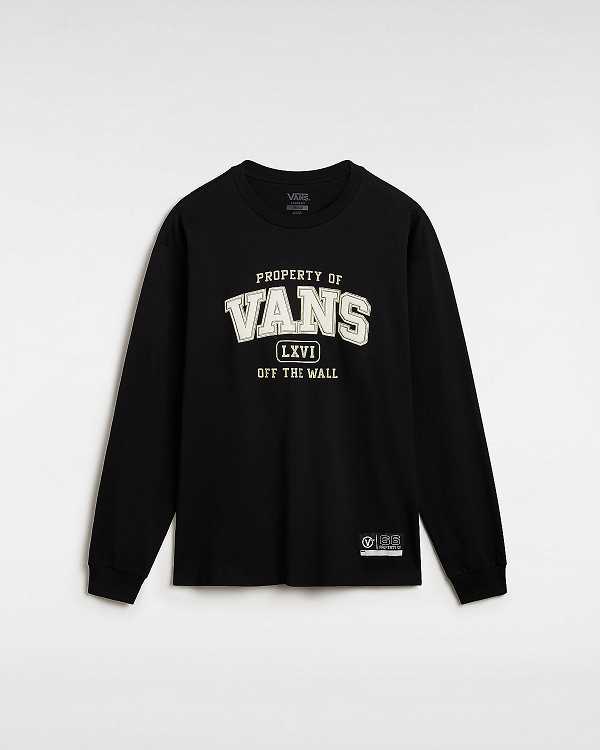 Black Vans Property Of Long Sleeve Men T Shirts | VN8695074