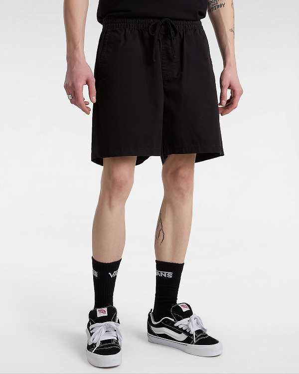 Black Vans Range Relaxed Elastic Men Shorts | VN7954086