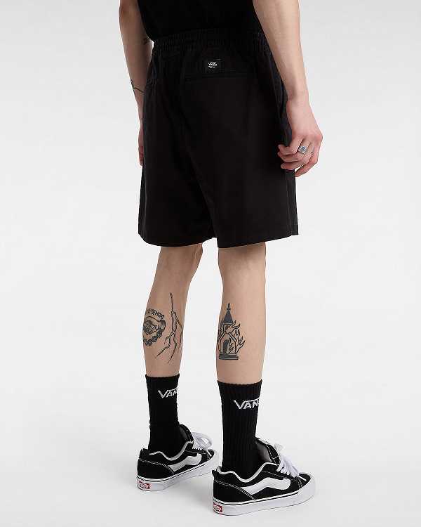 Black Vans Range Relaxed Elastic Men Shorts | VN7954086