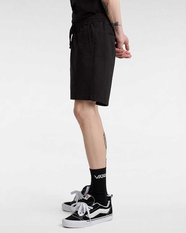 Black Vans Range Relaxed Elastic Men Shorts | VN7954086