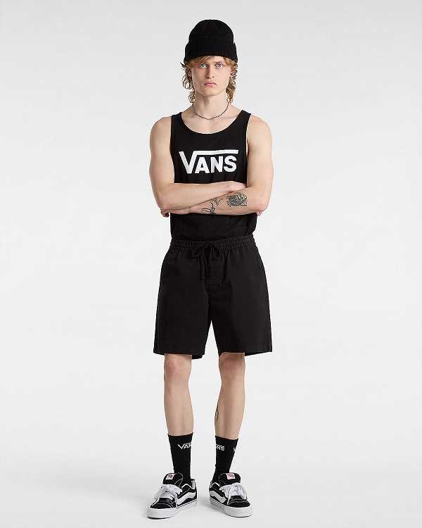 Black Vans Range Relaxed Elastic Men Shorts | VN7954086