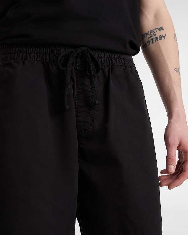 Black Vans Range Relaxed Elastic Men Shorts | VN7954086