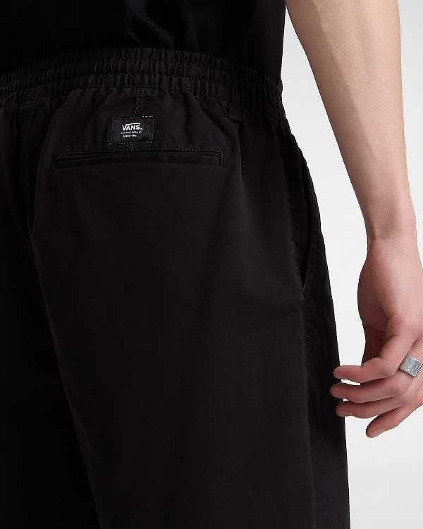 Black Vans Range Relaxed Elastic Men Shorts | VN7954086