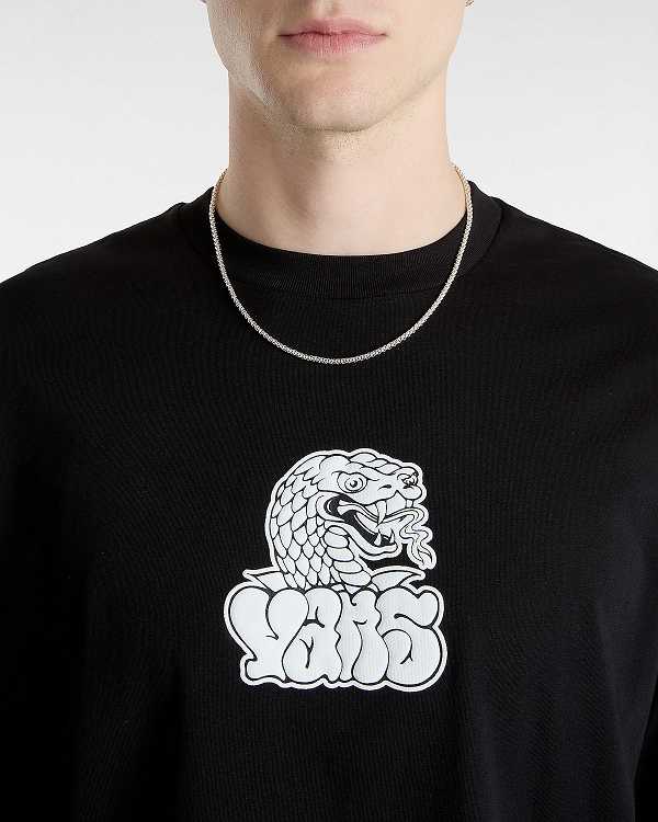 Black Vans Rattler Men T Shirts | VN6587309