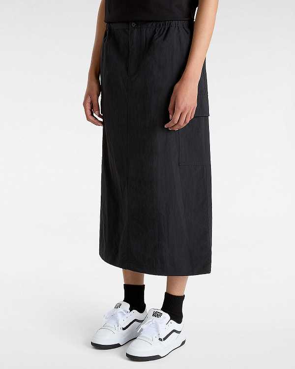 Black Vans Riley Parachute Cargo Women Skirt | VN3951864