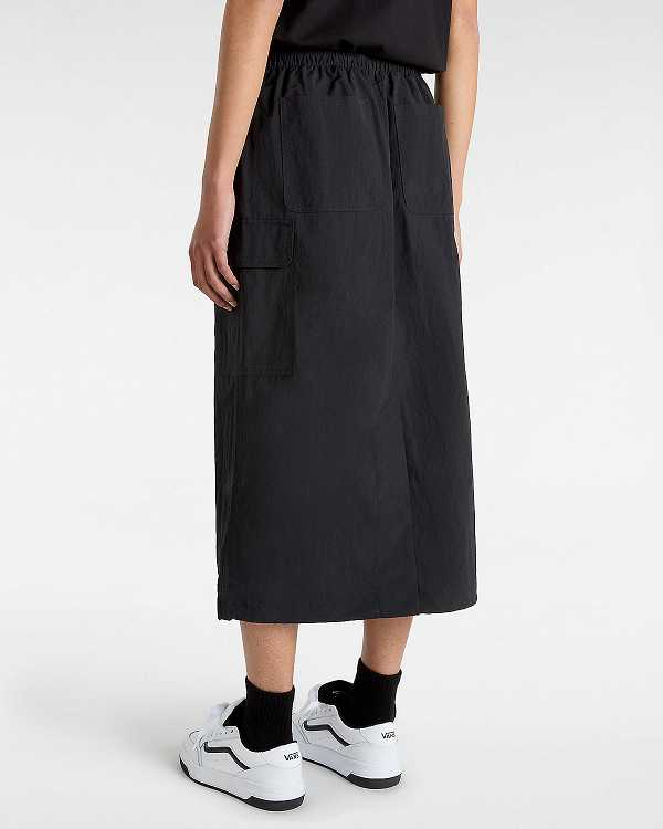 Black Vans Riley Parachute Cargo Women Skirt | VN3951864