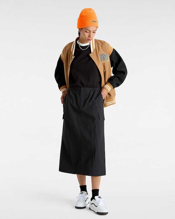 Black Vans Riley Parachute Cargo Women Skirt | VN3951864