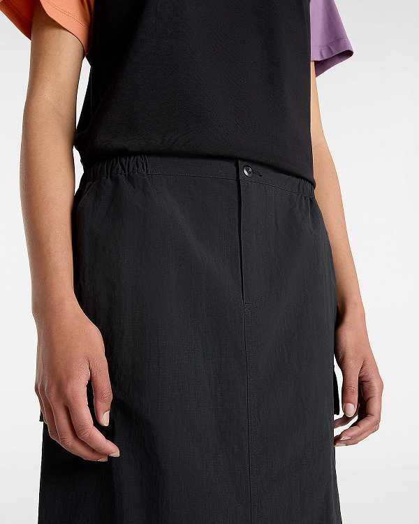 Black Vans Riley Parachute Cargo Women Skirt | VN3951864