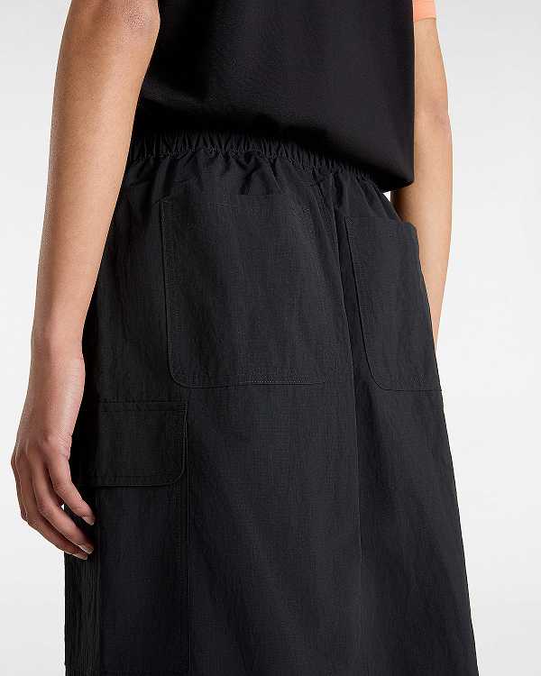 Black Vans Riley Parachute Cargo Women Skirt | VN3951864